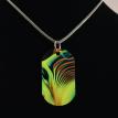 Dog Tag with "Yellow and Blue Fan"